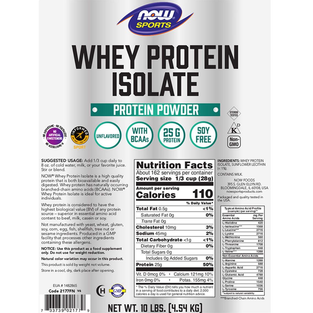 NOW - WHEY PROTEIN ISOLATE -TEJSAVÓFEHÉRJE IZOLÁTUM - ÍZESÍTETLEN - 4540 G NOW - WHEY PROTEIN ISOLATE -TEJSAVÓFEHÉRJE IZOLÁTUM - ÍZESÍTETLEN - 4540 G