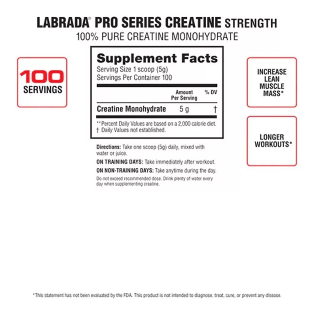 LABRADA - PRO SERIES CREATINE - 100% TISZTASÁGÚ KREATIN MONOHIDRÁT - 500 G LABRADA - PRO SERIES CREATINE - 100% TISZTASÁGÚ KREATIN MONOHIDRÁT - 500 G