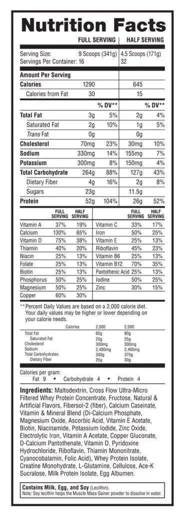 LABRADA - MUSCLE MASS GAINER - TÖMEGNÖVELŐ FEHÉRJE KREATINNAL - 5443 G LABRADA - MUSCLE MASS GAINER - TÖMEGNÖVELŐ FEHÉRJE KREATINNAL - 5443 G