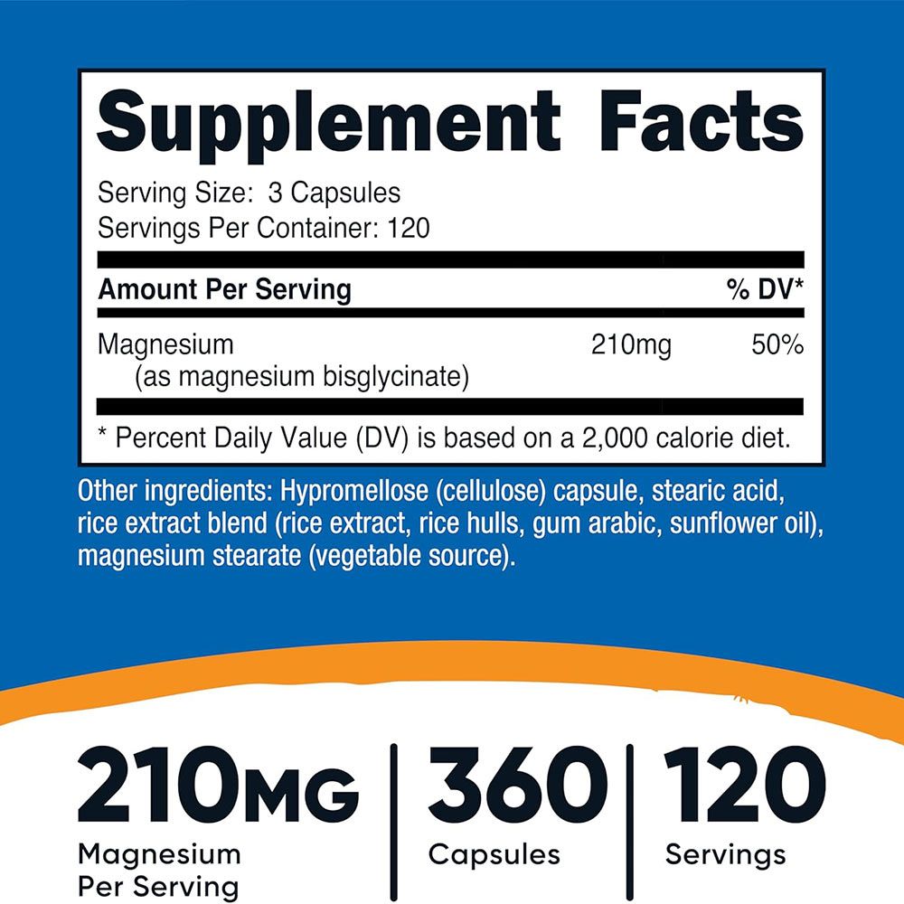 NUTRICOST - MAGNESIUM GLYCINATE 210 MG - 360 KAPSZULA NUTRICOST - MAGNESIUM GLYCINATE 210 MG - 360 KAPSZULA
