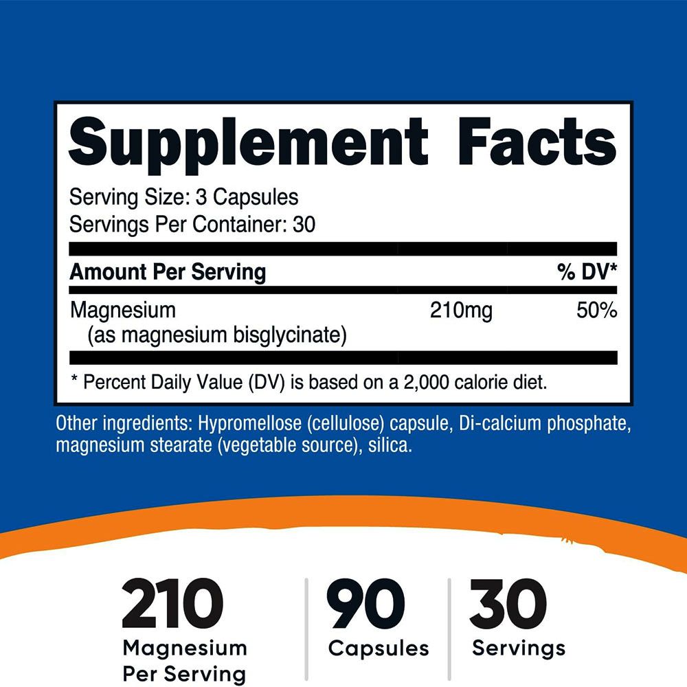 NUTRICOST - MAGNESIUM GLYCINATE 210 MG - 90 KAPSZULA NUTRICOST - MAGNESIUM GLYCINATE 210 MG - 90 KAPSZULA