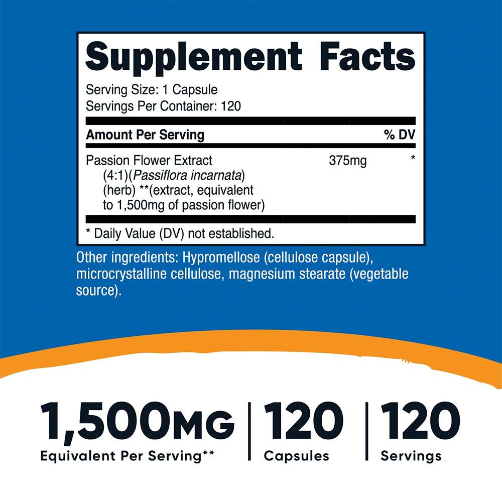 NUTRICOST - PASSION FLOWER EXTRACT - GOLGOTAVIRÁG KIVONAT - 120 KAPSZULA NUTRICOST - PASSION FLOWER EXTRACT - GOLGOTAVIRÁG KIVONAT - 120 KAPSZULA