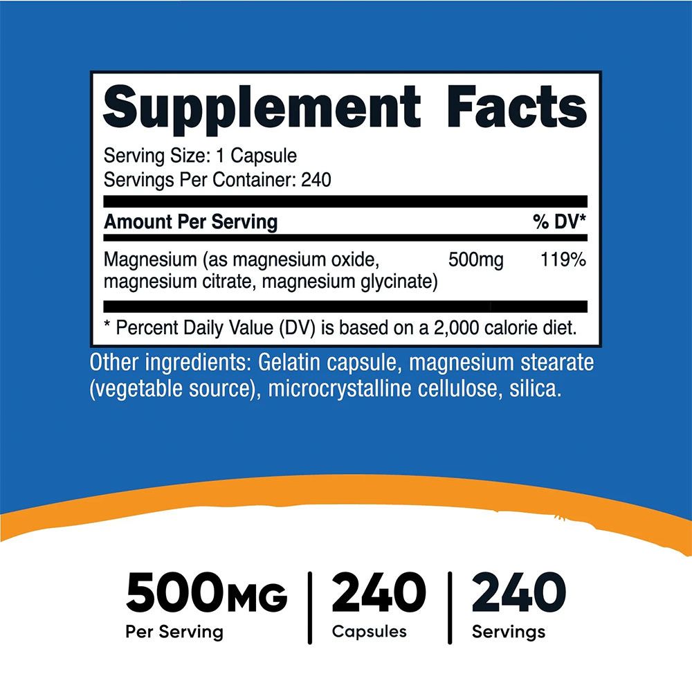 NUTRICOST - MAGNESIUM COMPLEX 500 MG - 240 KAPSZULA NUTRICOST - MAGNESIUM COMPLEX 500 MG - 240 KAPSZULA