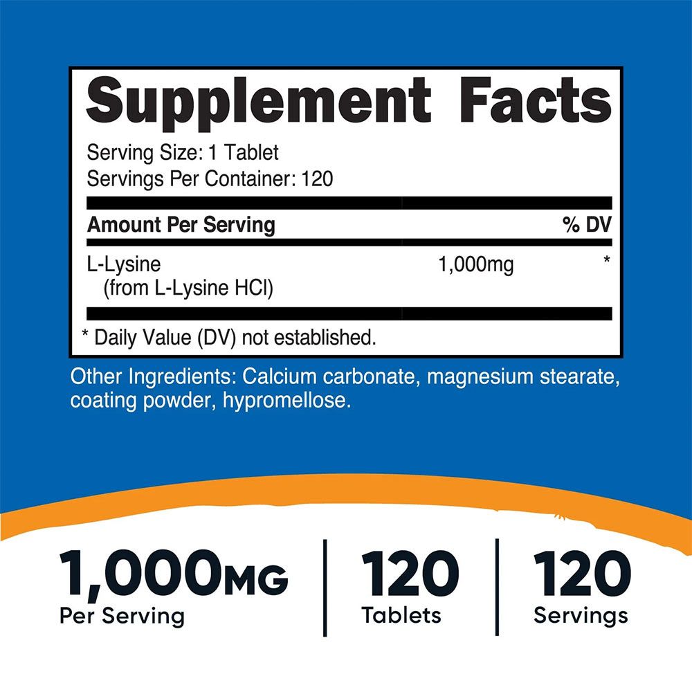 NUTRICOST - L-LYSINE - 120 TABLETTA NUTRICOST - L-LYSINE - 120 TABLETTA