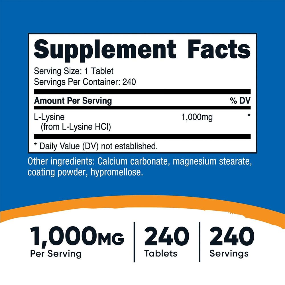NUTRICOST - L-LYSINE - 240 TABLETTA NUTRICOST - L-LYSINE - 240 TABLETTA