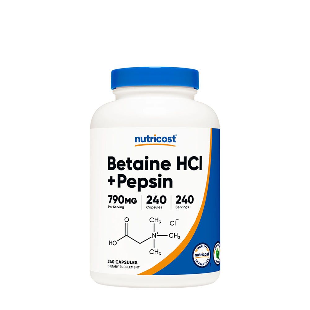 NUTRICOST - BETAINE HCI + PEPSIN - 240 KAPSZULA NUTRICOST - BETAINE HCI + PEPSIN - 240 KAPSZULA