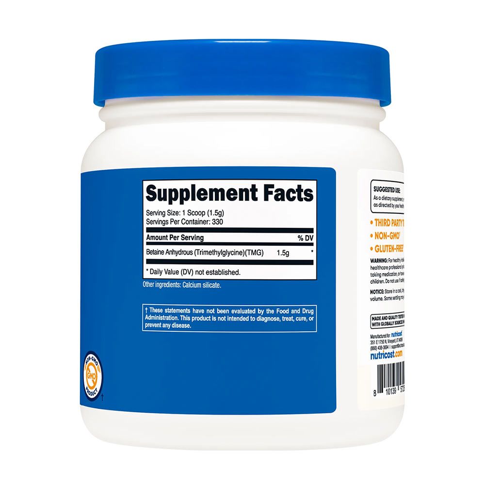 NUTRICOST - BETAINE ANHYDROUS (TMG) POR - 500 G NUTRICOST - BETAINE ANHYDROUS (TMG) POR - 500 G
