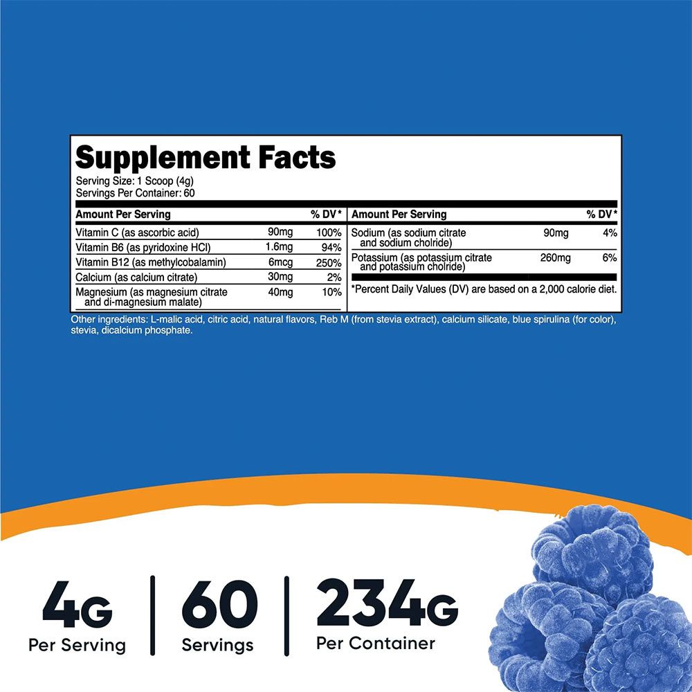 NUTRICOST - ELECTROLYTES COMPLEX - KÉKMÁLNA ÍZŰ - 234 G NUTRICOST - ELECTROLYTES COMPLEX - KÉKMÁLNA ÍZŰ - 234 G