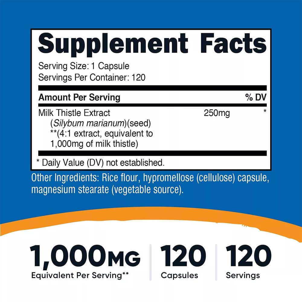 NUTRICOST - MILK THISTLE 1000 MG - MÁRIATÖVIS - 120 KAPSZULA NUTRICOST - MILK THISTLE 1000 MG - MÁRIATÖVIS - 120 KAPSZULA