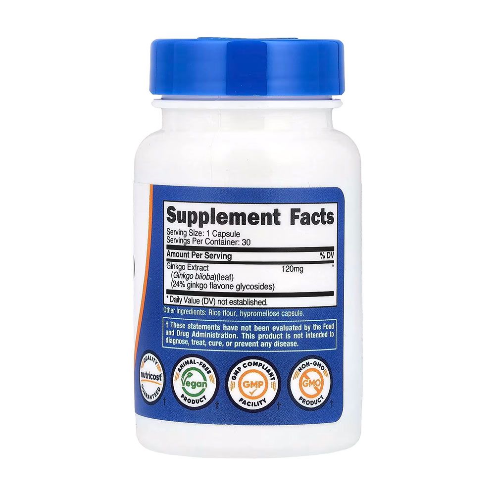 NUTRICOST - GINKGO BILOBA 120 MG - 30 KAPSZULA NUTRICOST - GINKGO BILOBA 120 MG - 30 KAPSZULA