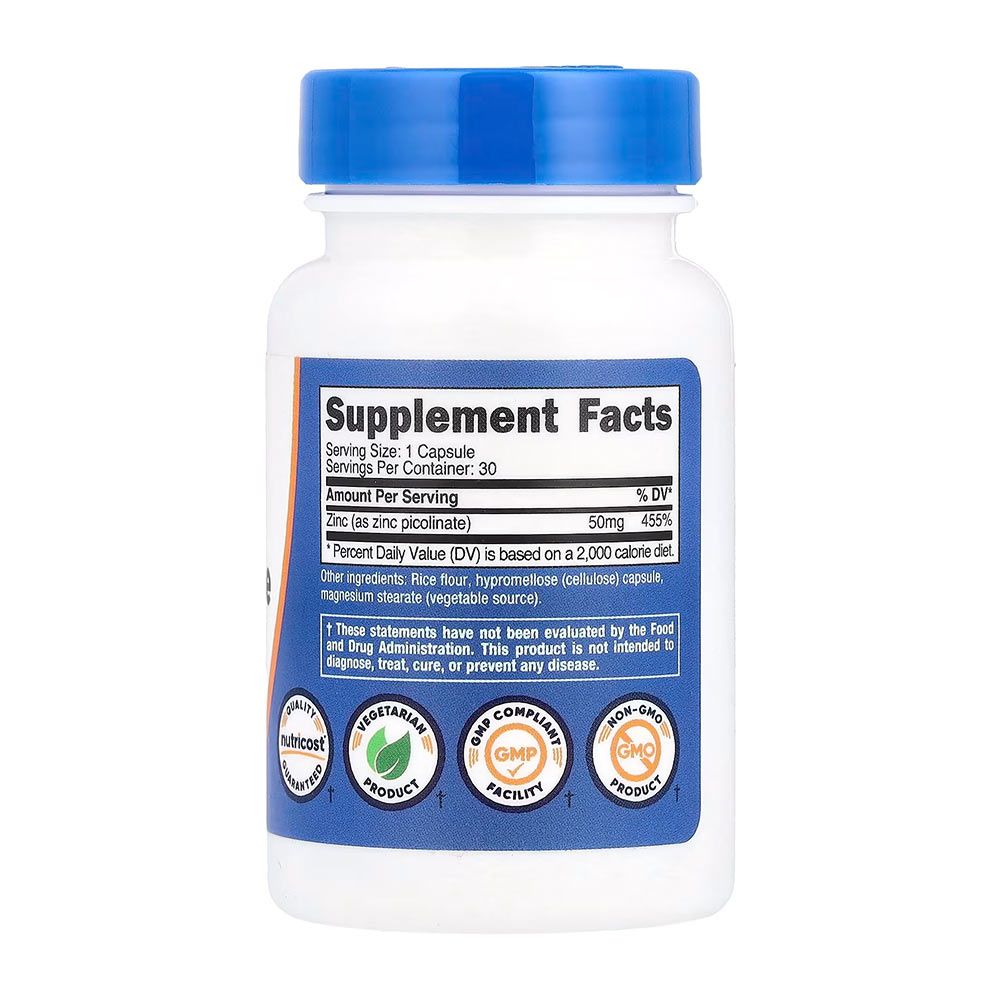 NUTRICOST - ZINC PICOLINATE 50 MG - 30 KAPSZULA NUTRICOST - ZINC PICOLINATE 50 MG - 30 KAPSZULA