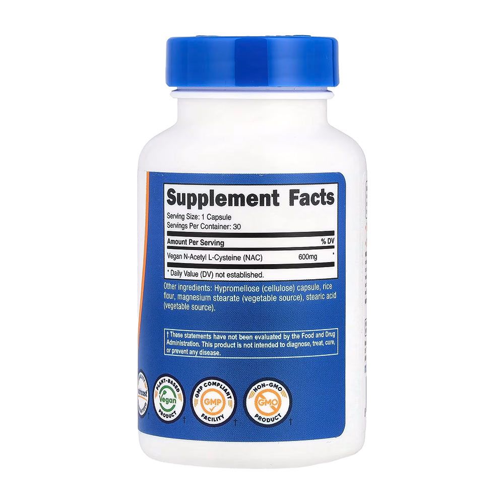NUTRICOST - N-ACETYL L-CYSTEINE (NAC) 600 MG - 30 KAPSZULA NUTRICOST - N-ACETYL L-CYSTEINE (NAC) 600 MG - 30 KAPSZULA
