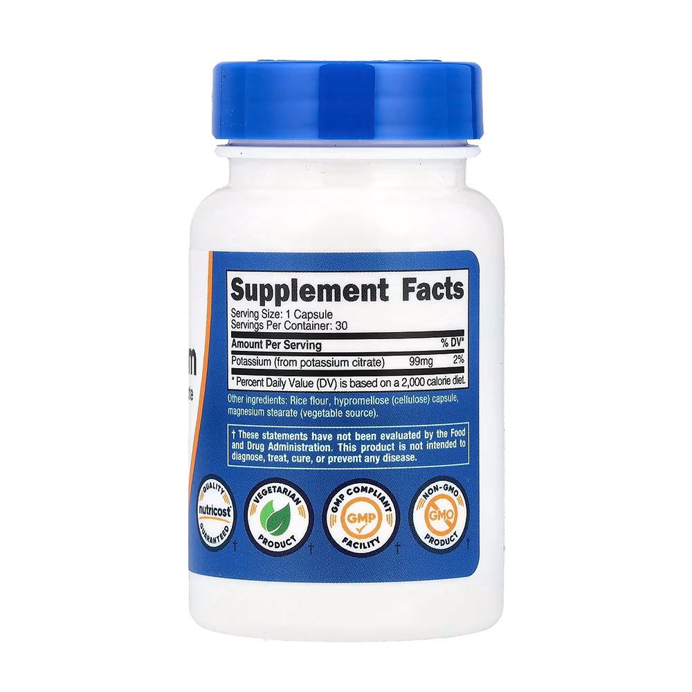 NUTRICOST - POTASSIUM CITRATE 99 MG - KÁLIUM-CITRÁT - 30 KAPSZULA NUTRICOST - POTASSIUM CITRATE 99 MG - KÁLIUM-CITRÁT - 30 KAPSZULA