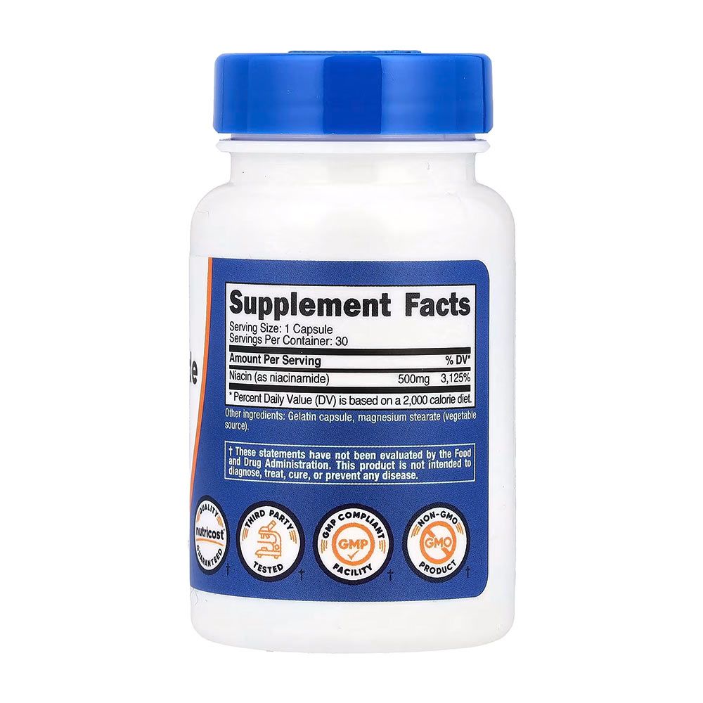 NUTRICOST - VITAMIN B3 NIACINAMIDE 500 MG - 30 KAPSZULA NUTRICOST - VITAMIN B3 NIACINAMIDE 500 MG - 30 KAPSZULA