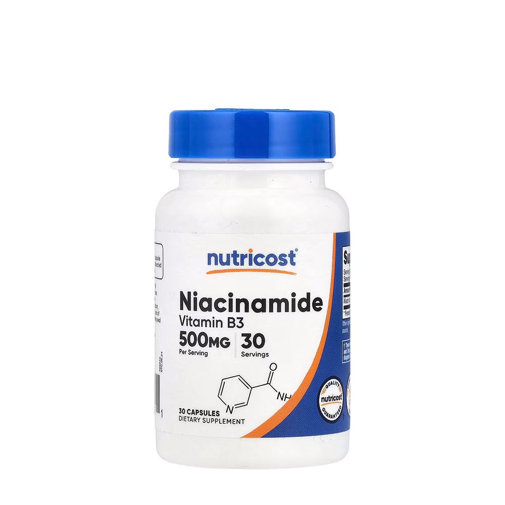 NUTRICOST - VITAMIN B3 NIACINAMIDE 500 MG - 30 KAPSZULA NUTRICOST - VITAMIN B3 NIACINAMIDE 500 MG - 30 KAPSZULA