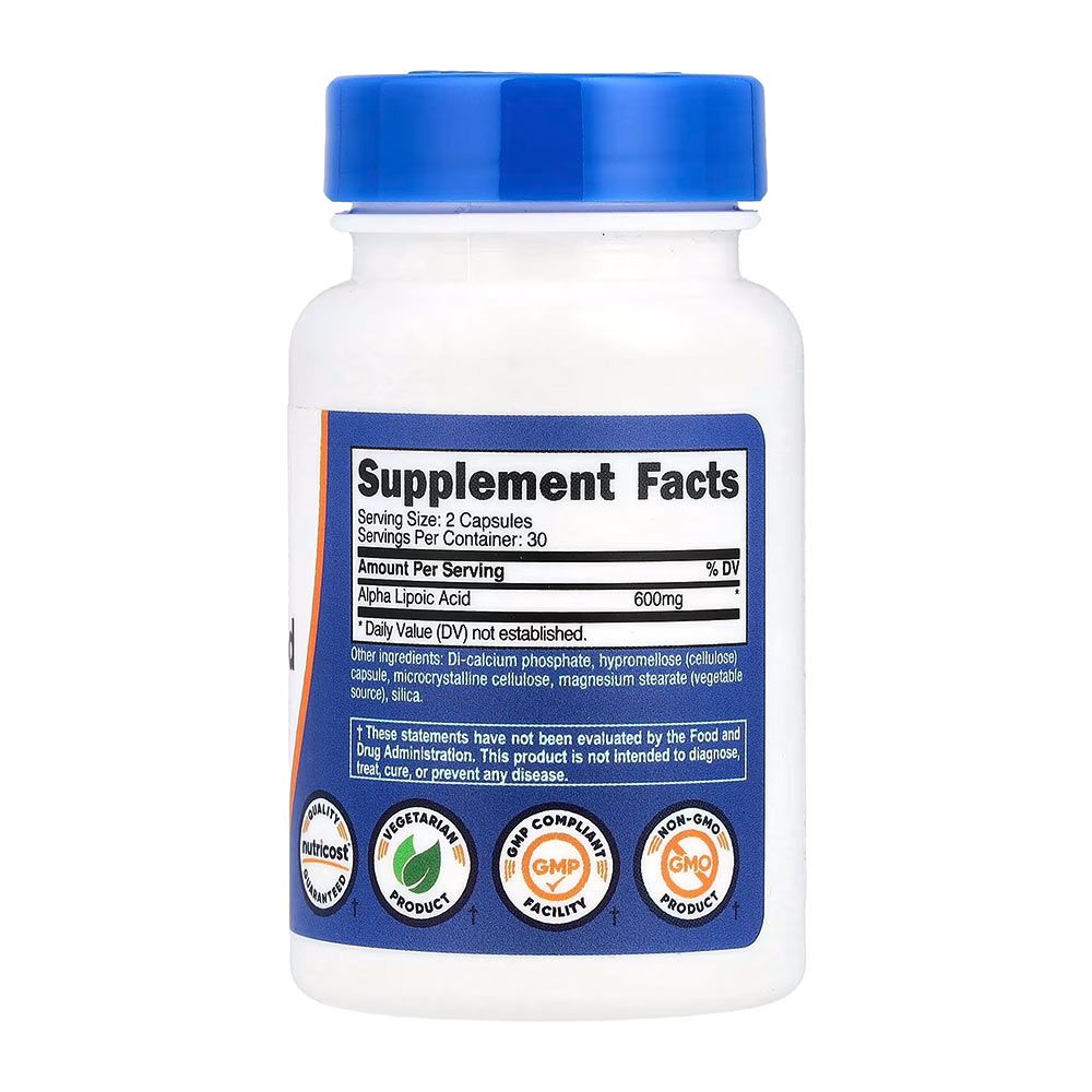 NUTRICOST - ALPHA LIPOIC ACID 600 MG - 60 KAPSZULA NUTRICOST - ALPHA LIPOIC ACID 600 MG - 60 KAPSZULA