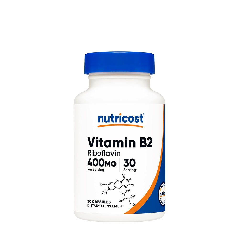 NUTRICOST - VITAMIN B2 RIBOFLAVIN 400 MG - 30 KAPSZULA NUTRICOST - VITAMIN B2 RIBOFLAVIN 400 MG - 30 KAPSZULA