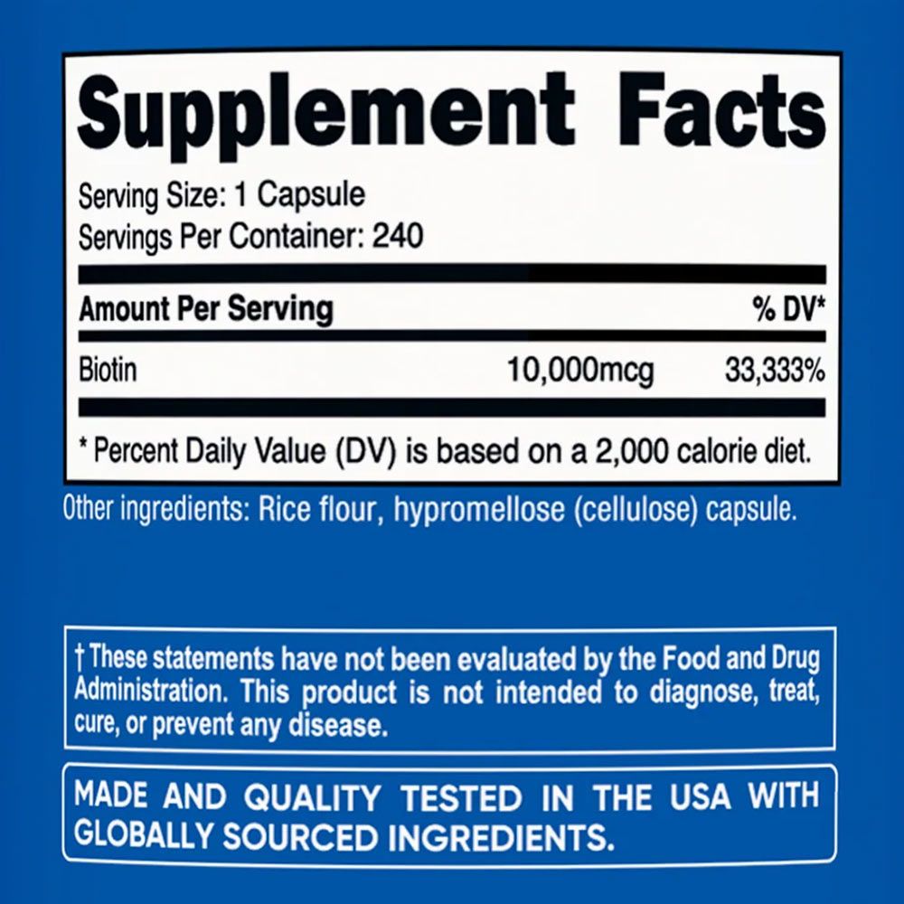 NUTRICOST - BIOTIN - 240 KAPSZULA NUTRICOST - BIOTIN - 240 KAPSZULA