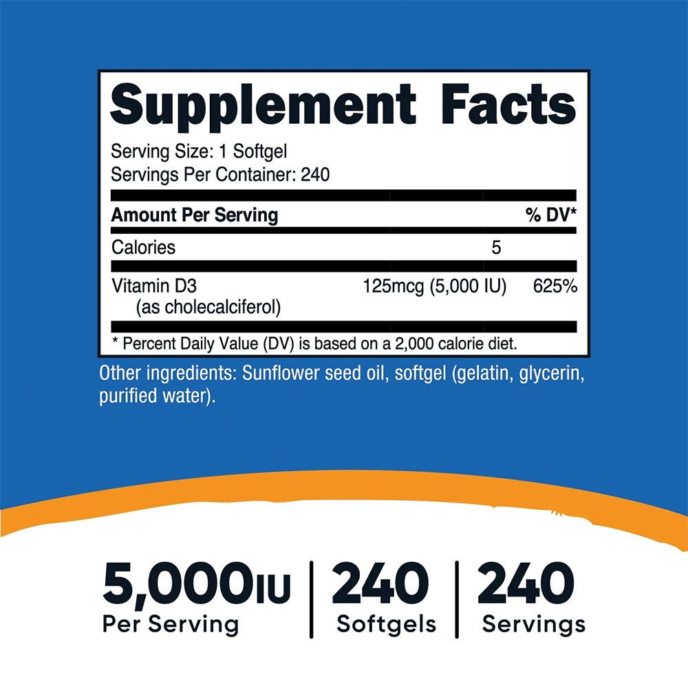 NUTRICOST - VITAMIN D3 5.000 NE - 240 KAPSZULA NUTRICOST - VITAMIN D3 5.000 NE - 240 KAPSZULA