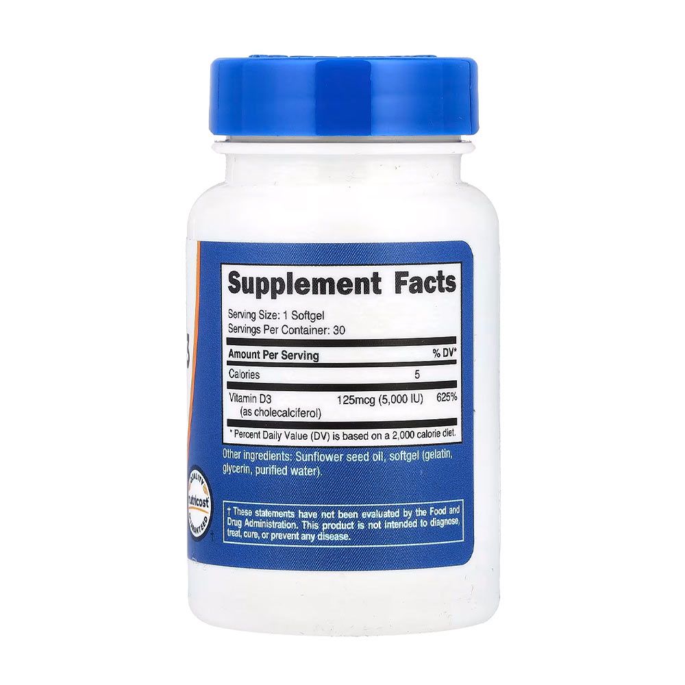 NUTRICOST - VITAMIN D3 5.000 NE - 30 KAPSZULA NUTRICOST - VITAMIN D3 5.000 NE - 30 KAPSZULA