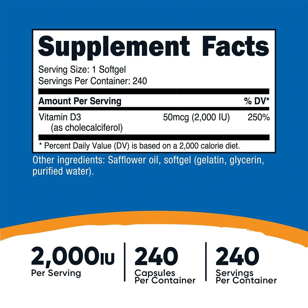NUTRICOST - VITAMIN D3 2.000 NE - 240 KAPSZULA NUTRICOST - VITAMIN D3 2.000 NE - 240 KAPSZULA