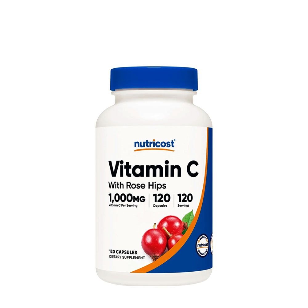 NUTRICOST - VITAMIN C WITH ROSE HIPS - C-VITAMIN CSIPKEBOGYÓVAL - 120 KAPSZULA NUTRICOST - VITAMIN C WITH ROSE HIPS - C-VITAMIN CSIPKEBOGYÓVAL - 120 KAPSZULA