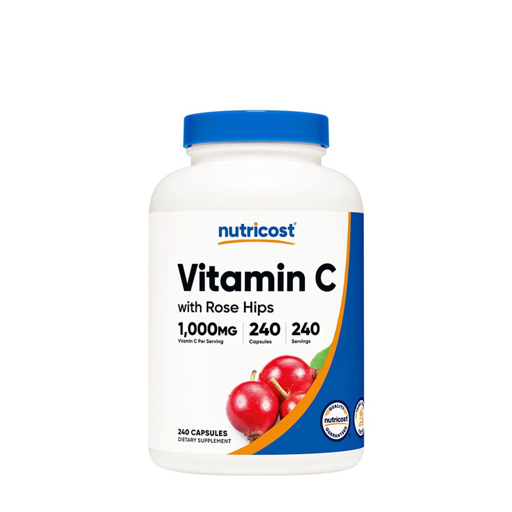 NUTRICOST - VITAMIN C WITH ROSE HIPS - C-VITAMIN CSIPKEBOGYÓVAL - 240 KAPSZULA NUTRICOST - VITAMIN C WITH ROSE HIPS - C-VITAMIN CSIPKEBOGYÓVAL - 240 KAPSZULA