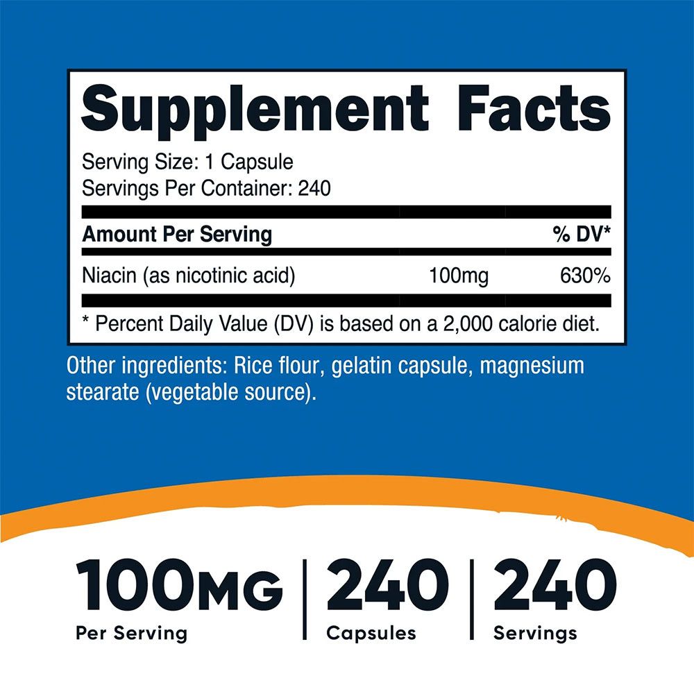 NUTRICOST - VITAMIN B3 NIACIN 100 MG - 240 KAPSZULA NUTRICOST - VITAMIN B3 NIACIN 100 MG - 240 KAPSZULA
