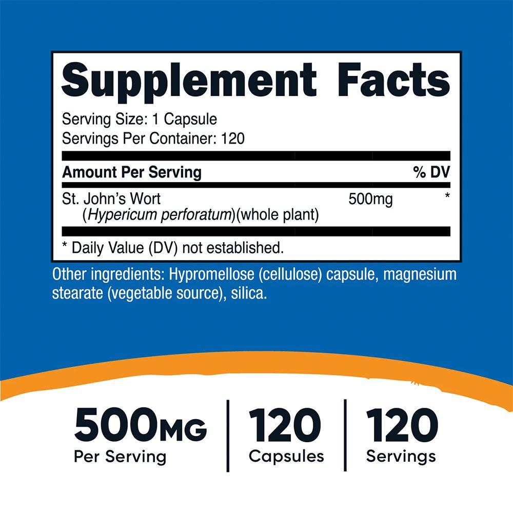 NUTRICOST - ST. JOHN'S WORT 500 MG - KÖZÖNSÉGES ORBÁNCFŰ - 120 KAPSZULA NUTRICOST - ST. JOHN'S WORT 500 MG - KÖZÖNSÉGES ORBÁNCFŰ - 120 KAPSZULA