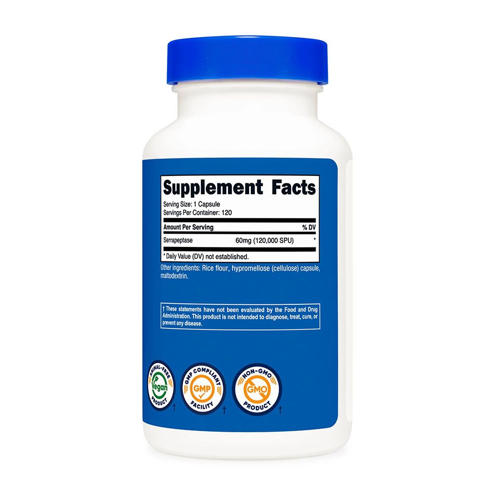 NUTRICOST - SERRAPEPTASE 120,000 SPU - 120 KAPSZULA NUTRICOST - SERRAPEPTASE 120,000 SPU - 120 KAPSZULA