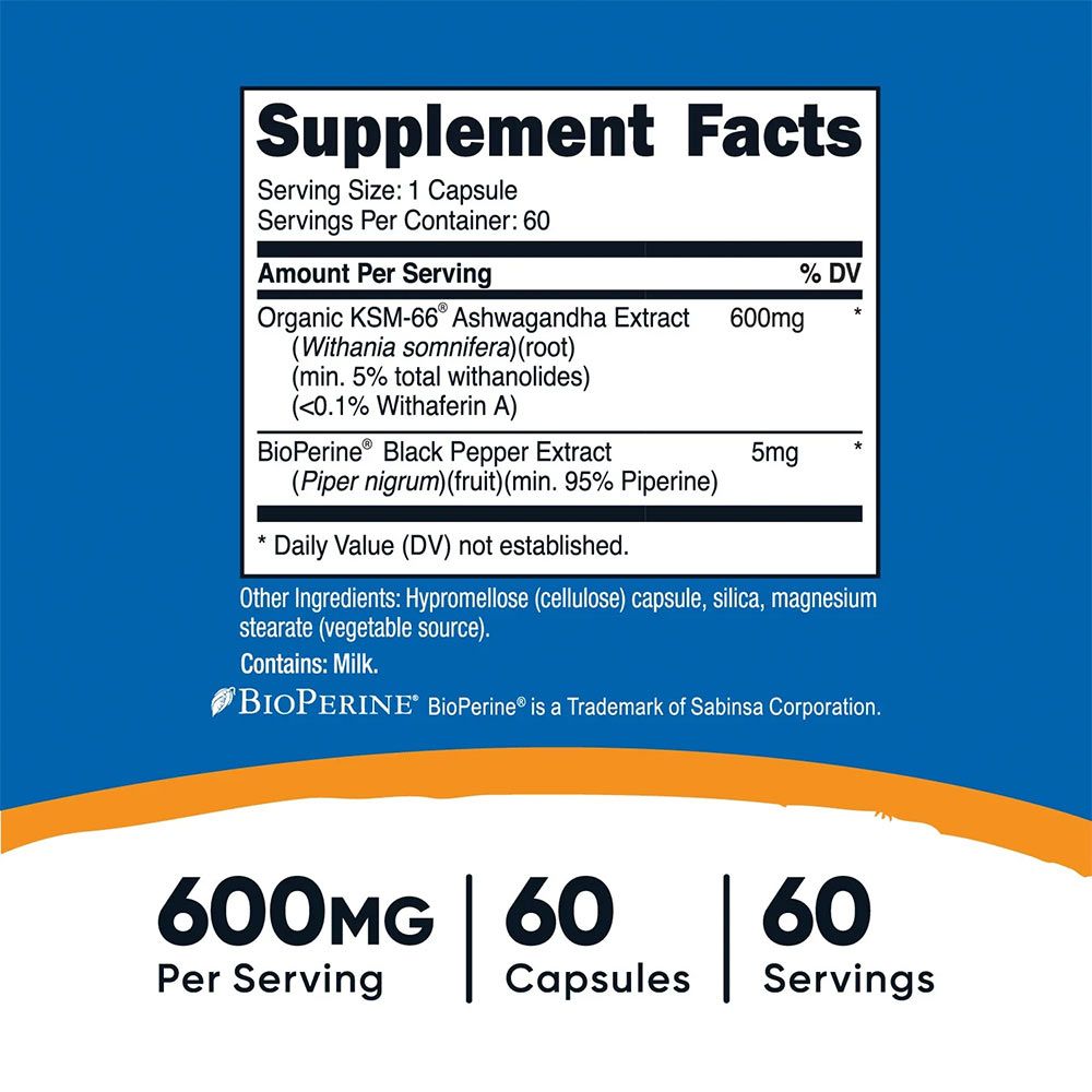 NUTRICOST - KSM-66 ASHWAGANDHA - 60 KAPSZULA NUTRICOST - KSM-66 ASHWAGANDHA - 60 KAPSZULA