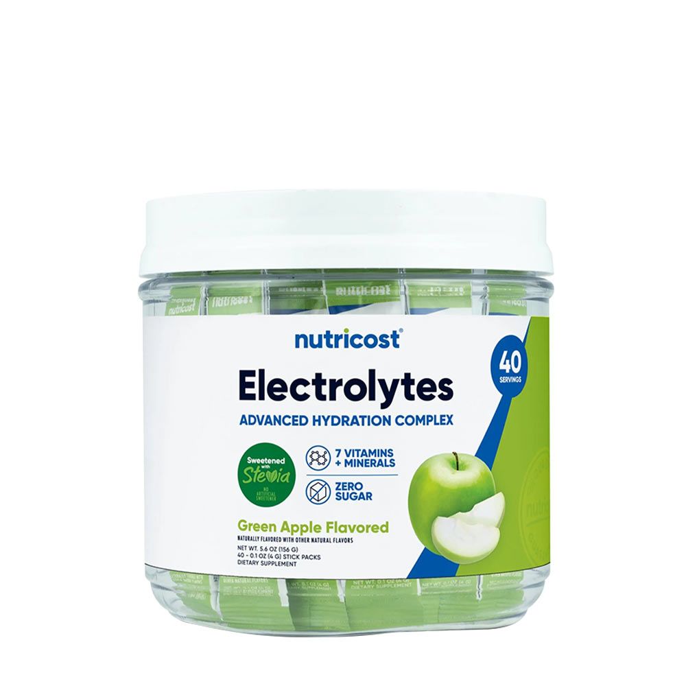 NUTRICOST - ELECTROLYTES HYDRATION STICK PACKS - ZÖLDALMA ÍZŰ - 156 G NUTRICOST - ELECTROLYTES HYDRATION STICK PACKS - ZÖLDALMA ÍZŰ - 156 G