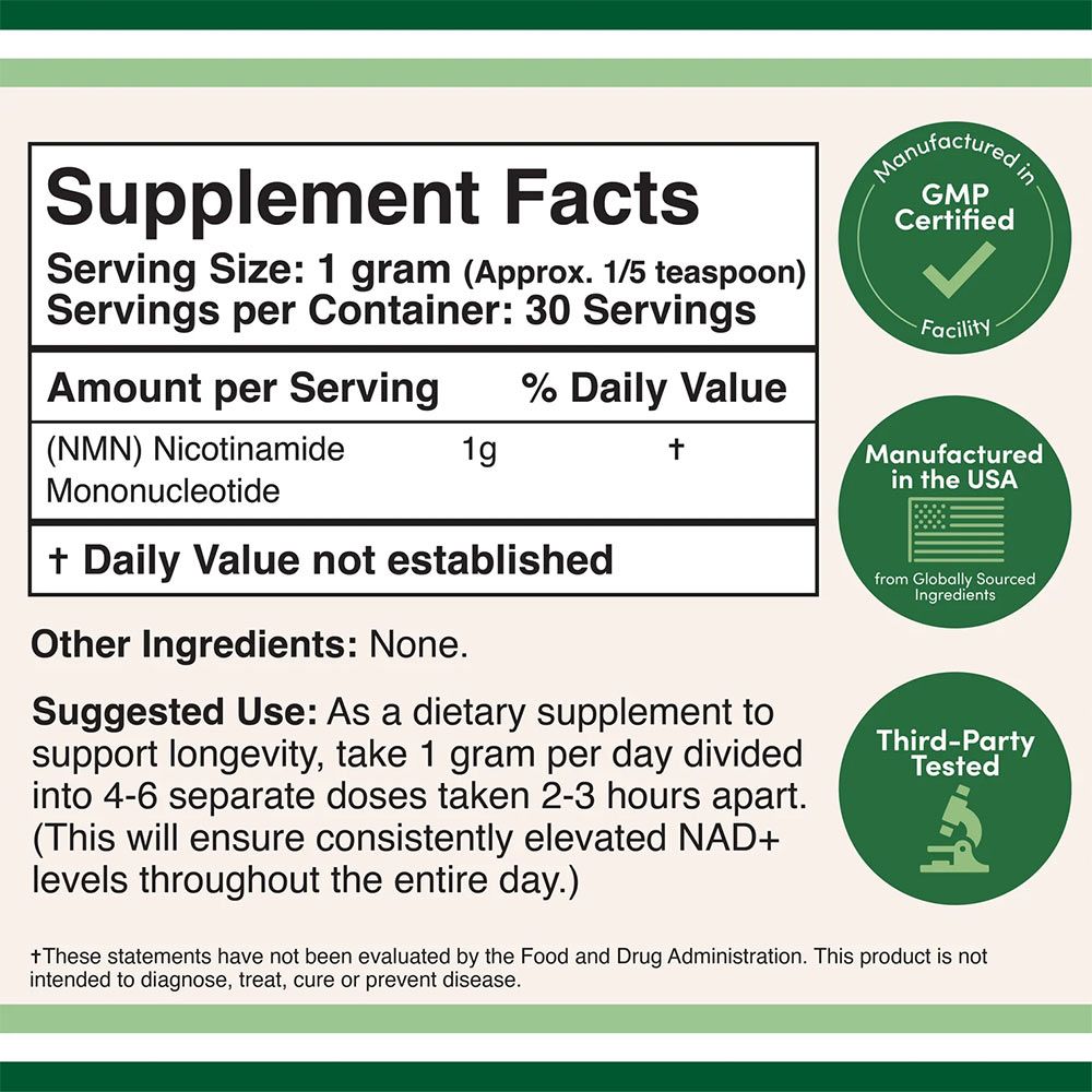 DOUBLE WOOD SUPPLEMENTS - NMN POWDER - 30 G DOUBLE WOOD SUPPLEMENTS - NMN POWDER - 30 G
