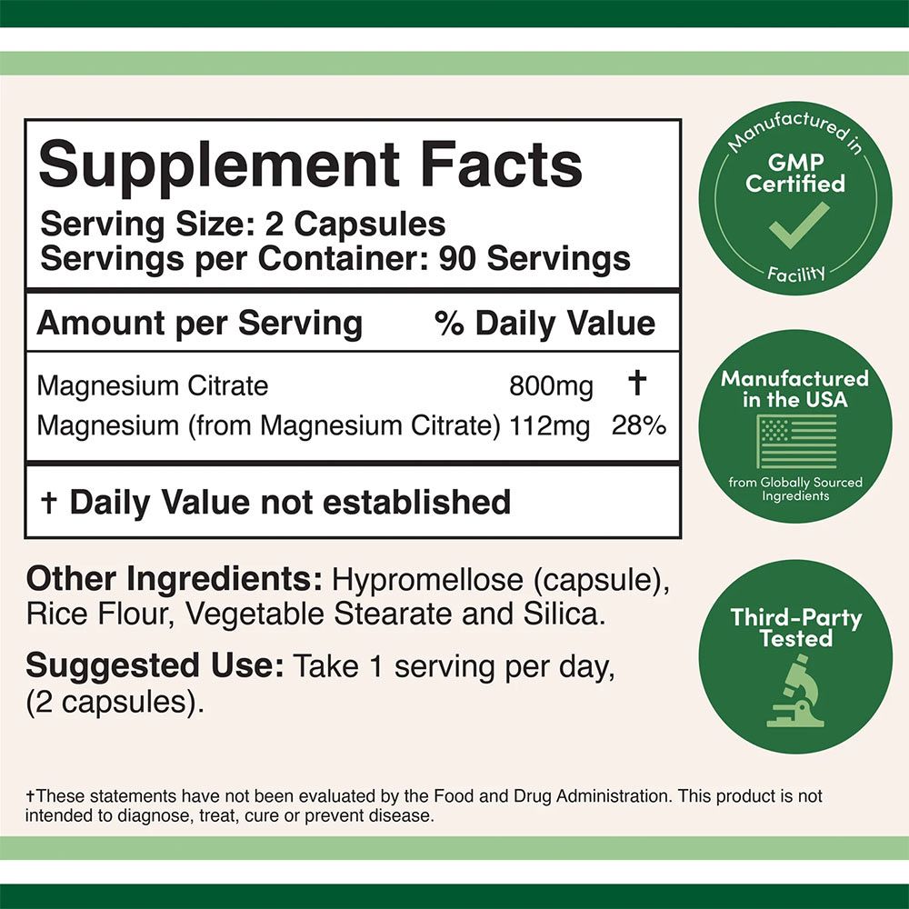 DOUBLE WOOD- SUPPLEMENTS MAGNESIUM CITRATE - 180 KAPSZULA DOUBLE WOOD- SUPPLEMENTS MAGNESIUM CITRATE - 180 KAPSZULA