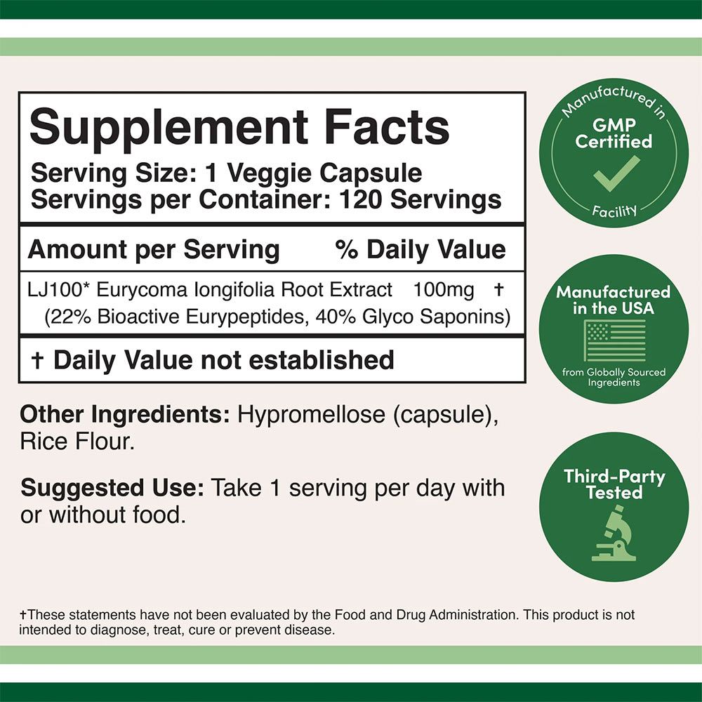 DOUBLE WOOD SUPPLEMENTS - LJ 100 TONGKAT ALI - 120 KAPSZULA DOUBLE WOOD SUPPLEMENTS - LJ 100 TONGKAT ALI - 120 KAPSZULA