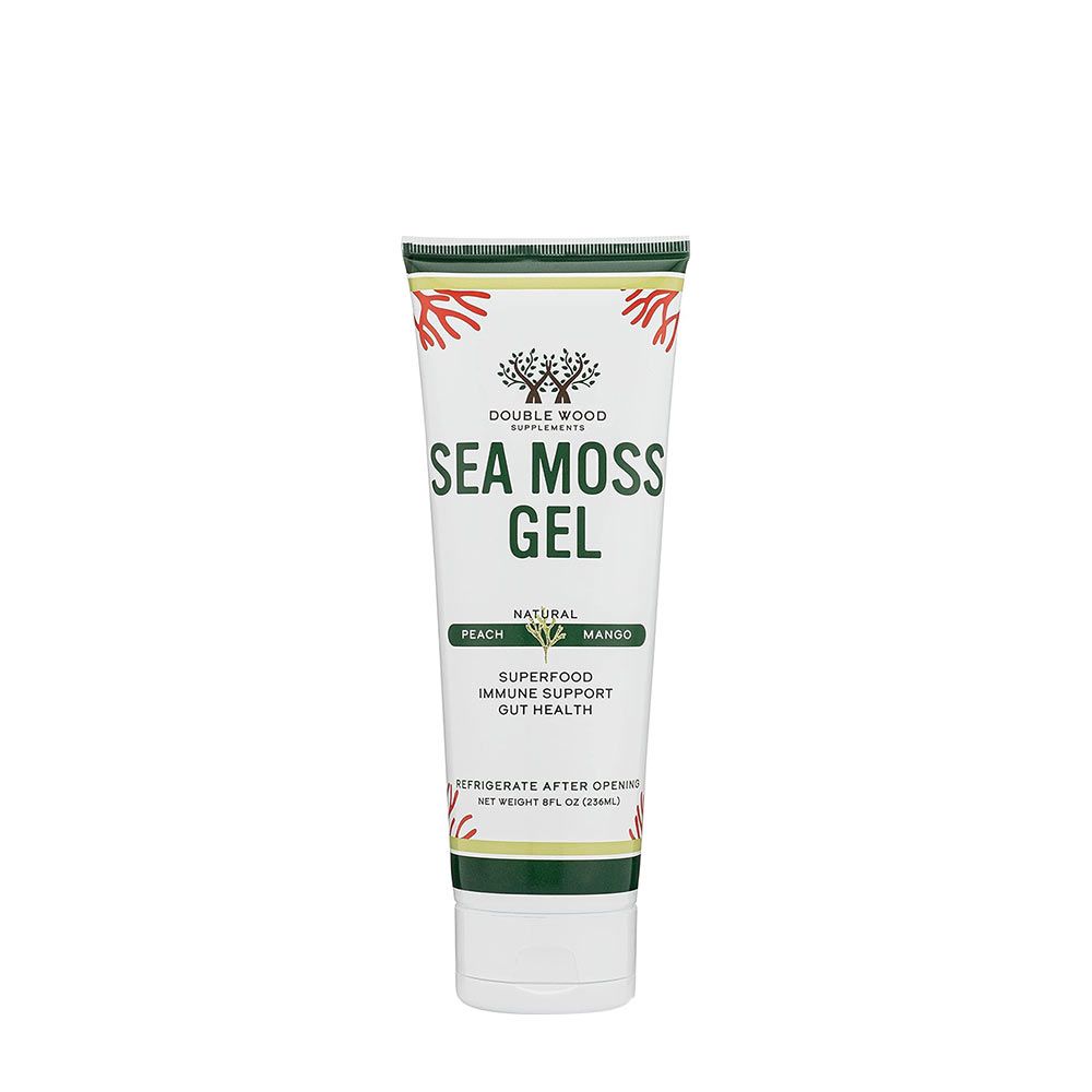 DOUBLE WOOD SUPPLEMENTS - IRISH SEA MOSS GEL - ÍR MOSZAT GÉL - BARACKOS MANGÓ ÍZŰ - 236 ML