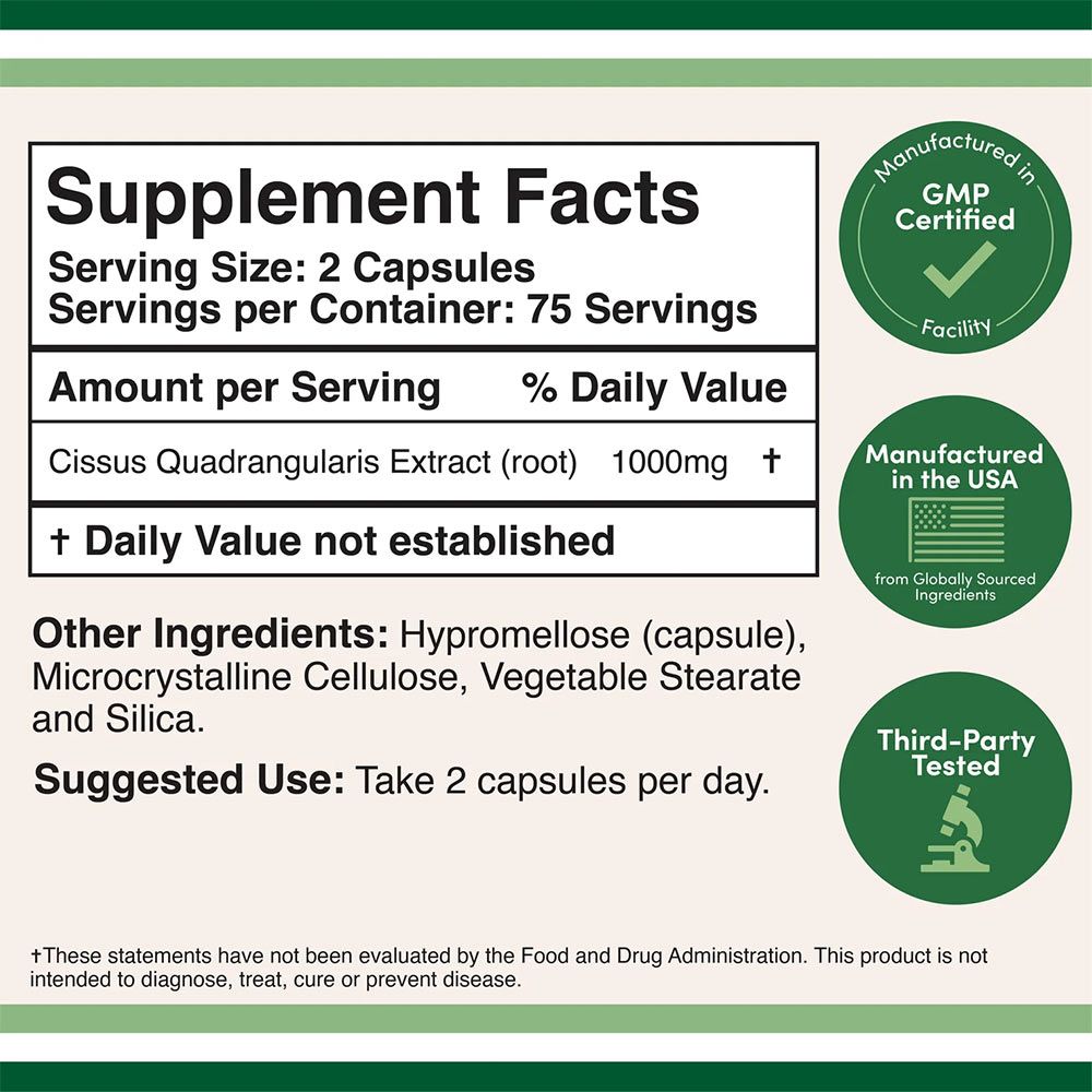 DOUBLE WOOD SUPPLEMENTS - CISSUS QUADRANGULARIS EXTRACT - 150 KAPSZULA DOUBLE WOOD SUPPLEMENTS - CISSUS QUADRANGULARIS EXTRACT - 150 KAPSZULA