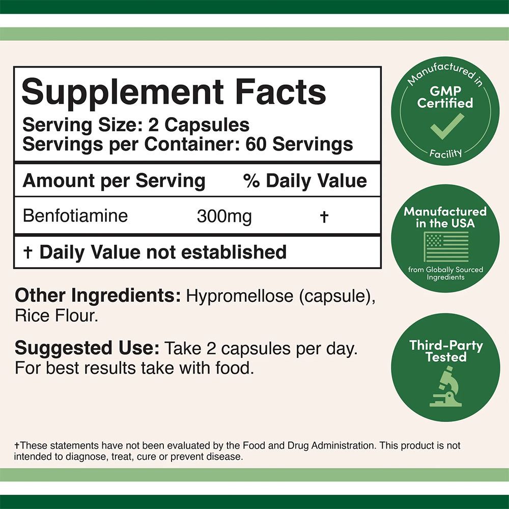 DOUBLE WOOD SUPPLEMENTS - BENFOTIAMINE - 120 KAPSZULA DOUBLE WOOD SUPPLEMENTS - BENFOTIAMINE - 120 KAPSZULA