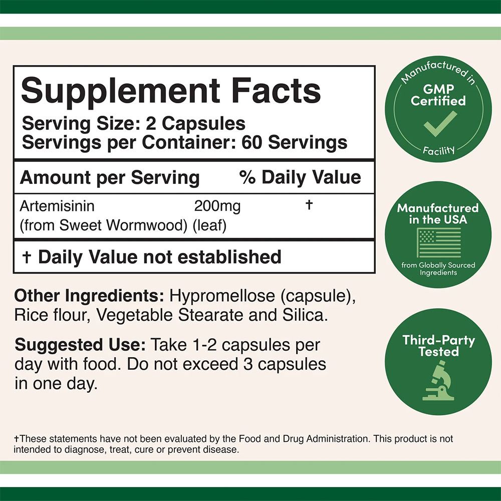 DOUBLE WOOD SUPPLEMENTS - ARTEMISININ - 120 KAPSZULA DOUBLE WOOD SUPPLEMENTS - ARTEMISININ - 120 KAPSZULA