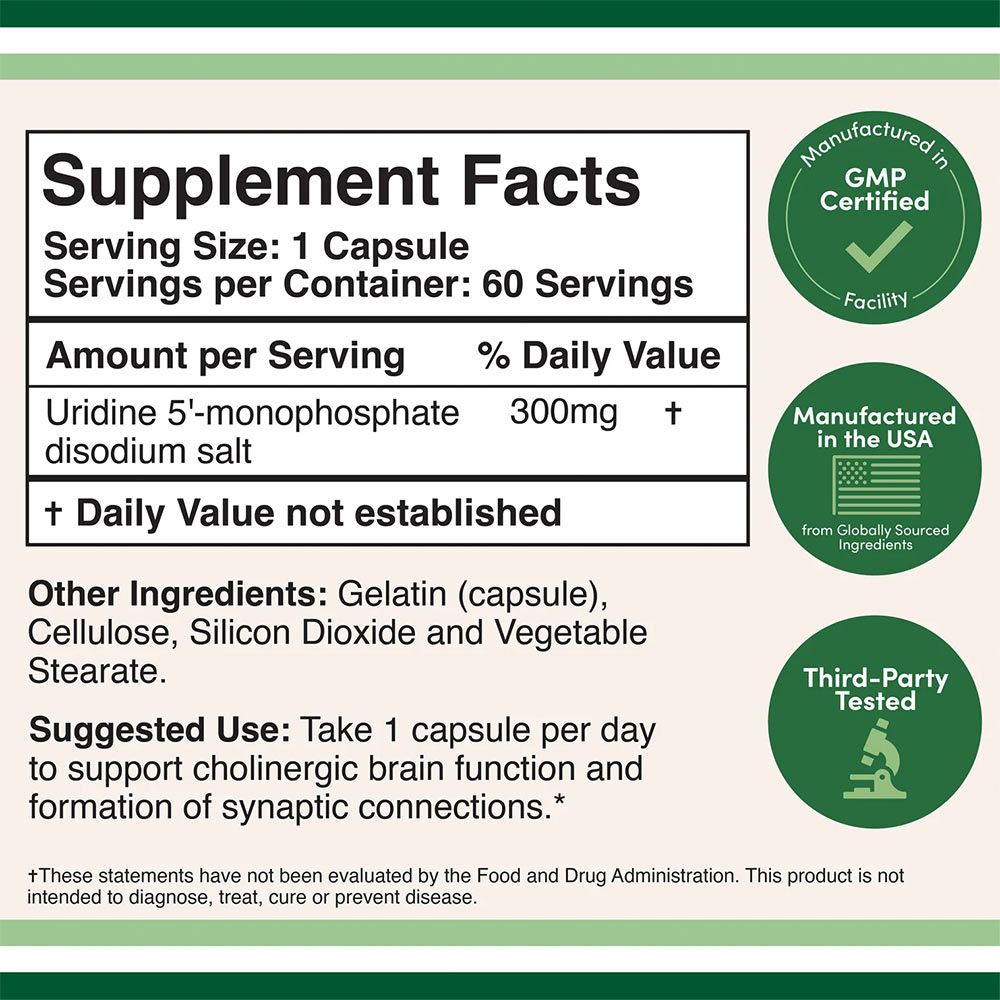 DOUBLE WOOD SUPPLEMENTS - URIDINE - 60 KAPSZULA DOUBLE WOOD SUPPLEMENTS - URIDINE - 60 KAPSZULA