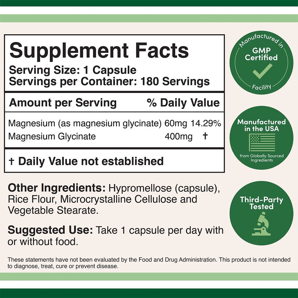 DOUBLE WOOD- SUPPLEMENTS MAGNESIUM GLYCINATE - 180 KAPSZULA DOUBLE WOOD- SUPPLEMENTS MAGNESIUM GLYCINATE - 180 KAPSZULA