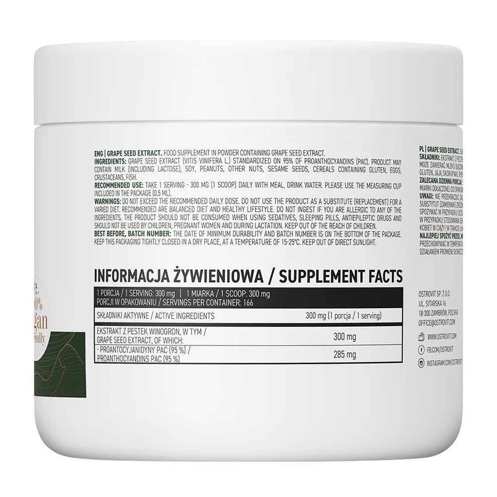 OSTROVIT - GRAPE SEED EXTRACT POWDER - 50 G OSTROVIT - GRAPE SEED EXTRACT POWDER - 50 G