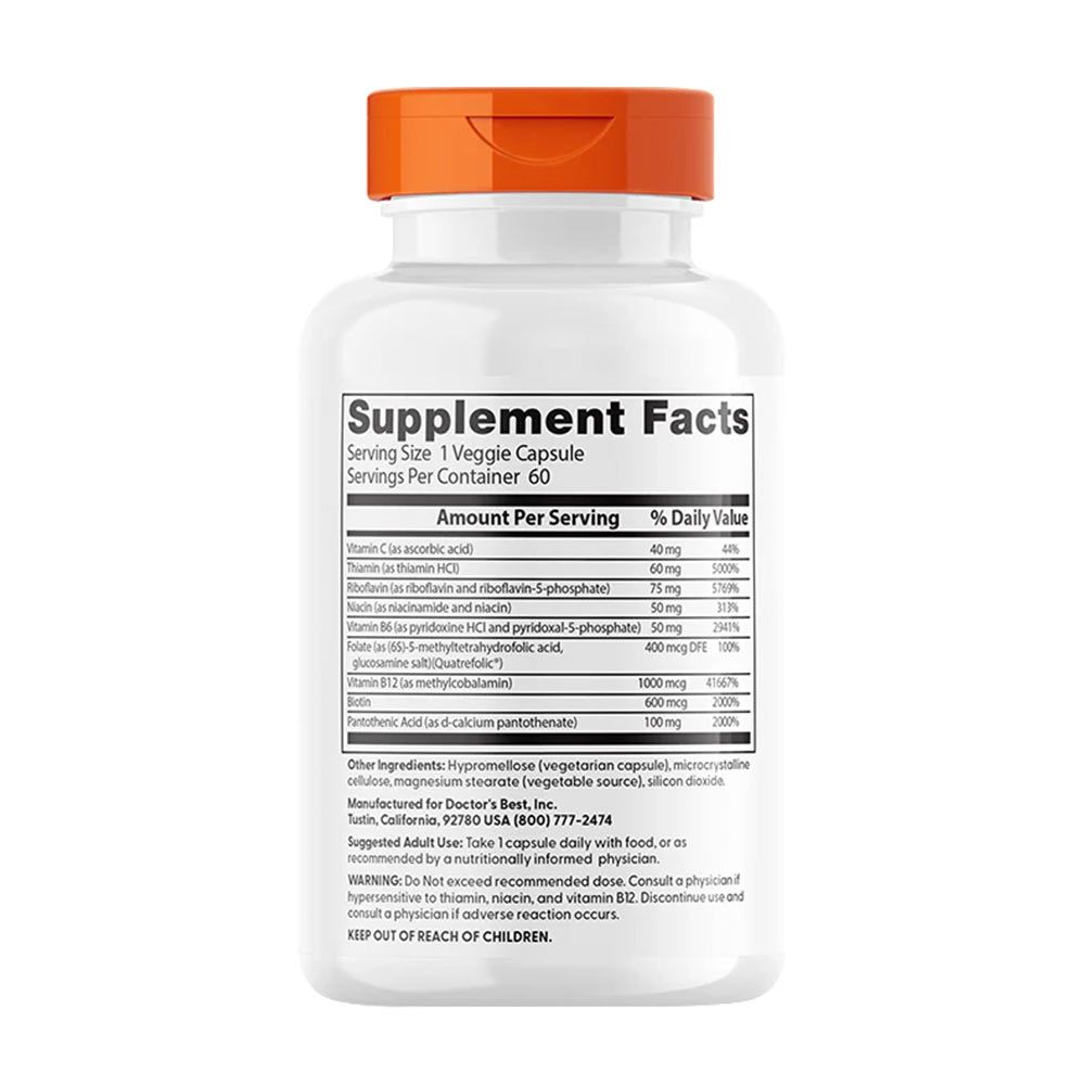 DOCTOR'S BEST - FULLY ACTIVE B COMPLEX WITH QUATREFOLIC - 60 KAPSZULA DOCTOR'S BEST - FULLY ACTIVE B COMPLEX WITH QUATREFOLIC - 60 KAPSZULA