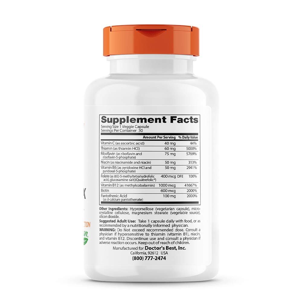 DOCTOR'S BEST - TELJESEN AKTÍV KOMPLEX B-VITAMIN KAPSZULA - FULLY ACTIVE B COMPLEX - 30 KAPSZULA DOCTOR'S BEST - TELJESEN AKTÍV KOMPLEX B-VITAMIN KAPSZULA - FULLY ACTIVE B COMPLEX - 30 KAPSZULA
