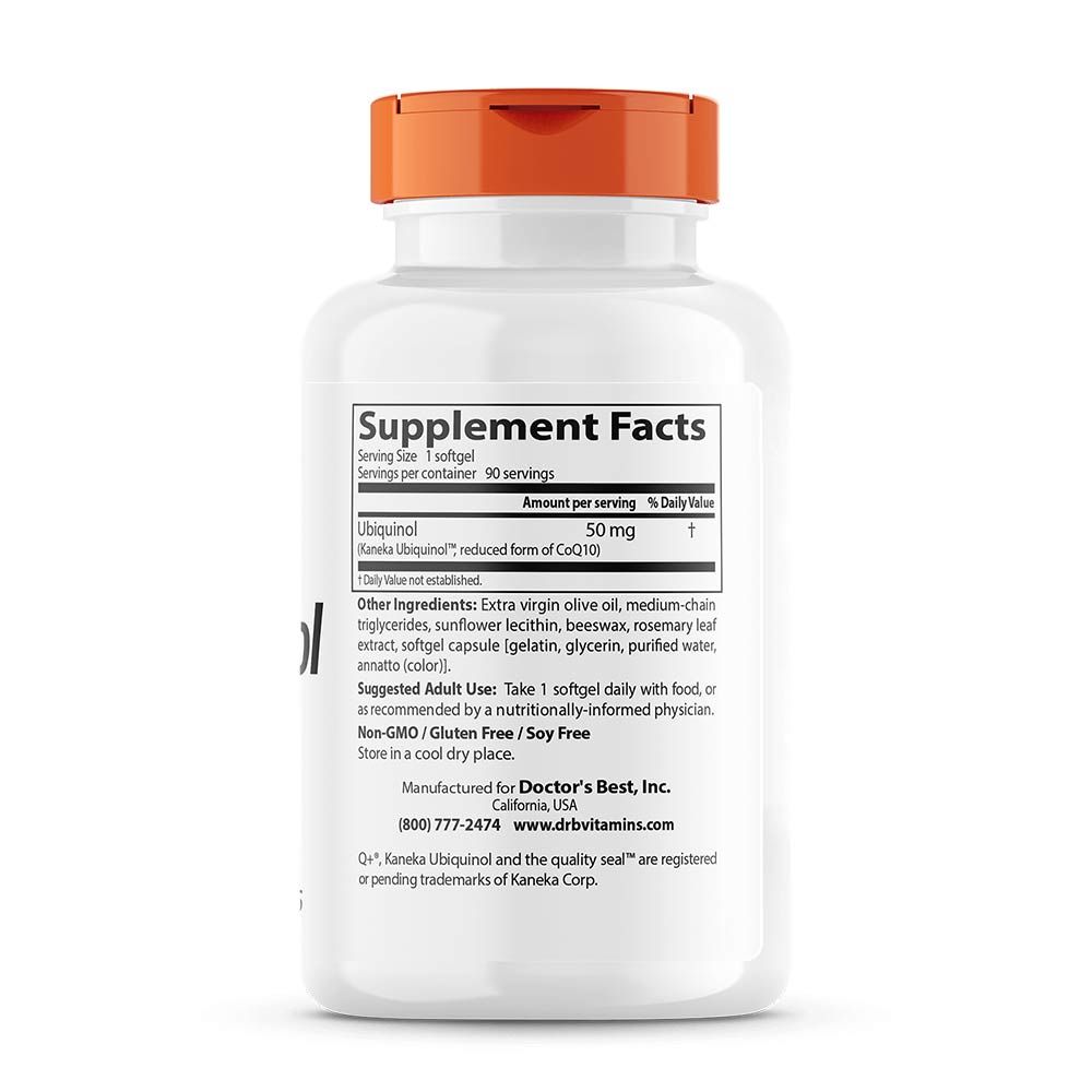 DOCTOR'S BEST - UBIQUINOL (KANEKA UBIQUINOL) 50 MG - 90 KAPSZULA DOCTOR'S BEST - UBIQUINOL (KANEKA UBIQUINOL) 50 MG - 90 KAPSZULA
