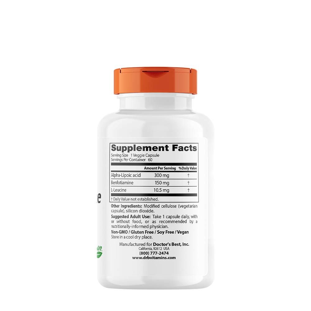 DOCTOR'S BEST - BENFOTIAMIN KAPSZULA ALFA-LIPONSAVVAL - BENFOTIAMINE 150 + ALPHA-LIPOIC ACID 300 - 60 KAPSZULA DOCTOR'S BEST - BENFOTIAMIN KAPSZULA ALFA-LIPONSAVVAL - BENFOTIAMINE 150 + ALPHA-LIPOIC ACID 300 - 60 KAPSZULA