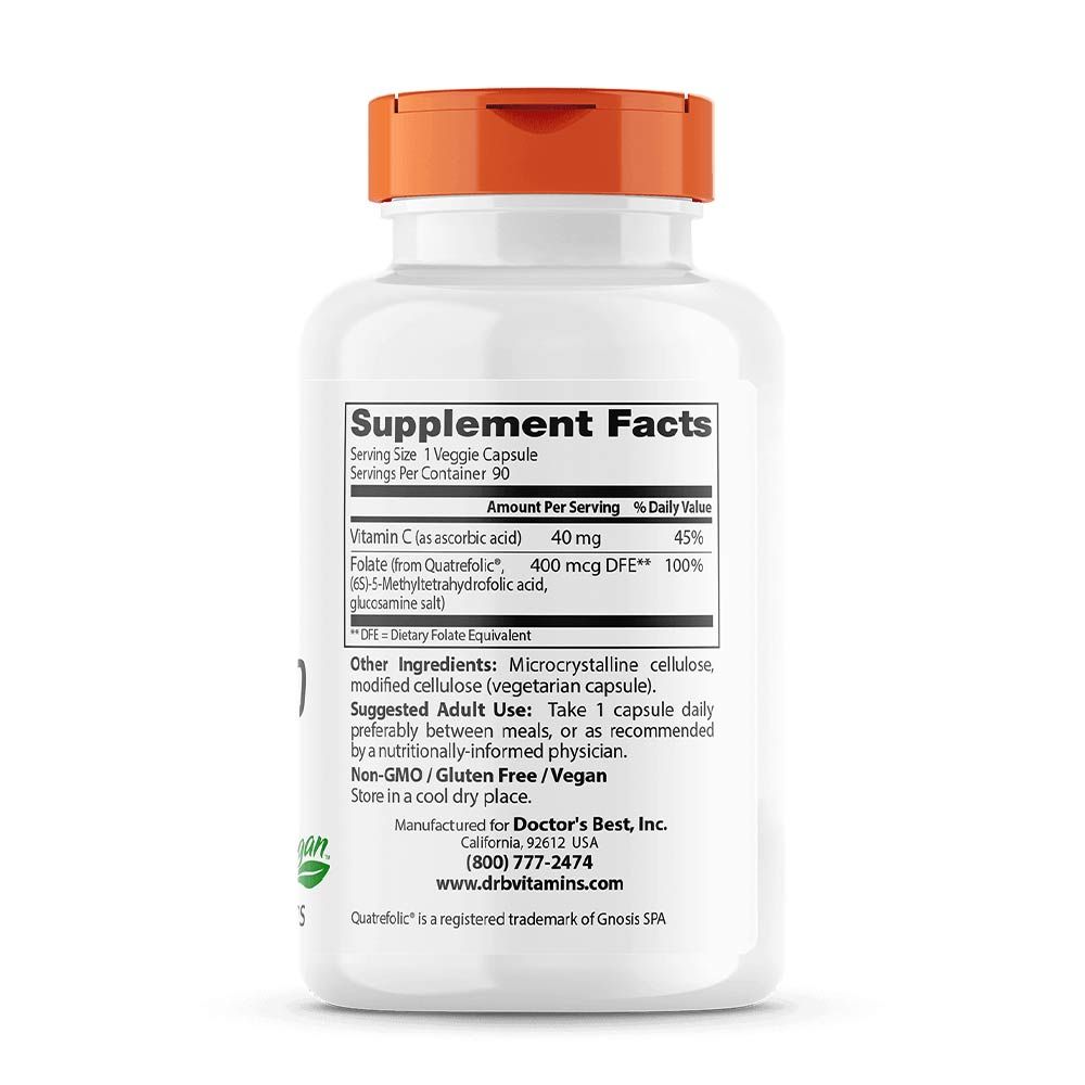 DOCTOR'S BEST - AKTÍV FOLÁT 400 KAPSZULA + QUATREFOLIC 400 MCG - 90 KAPSZULA DOCTOR'S BEST - AKTÍV FOLÁT 400 KAPSZULA + QUATREFOLIC 400 MCG - 90 KAPSZULA