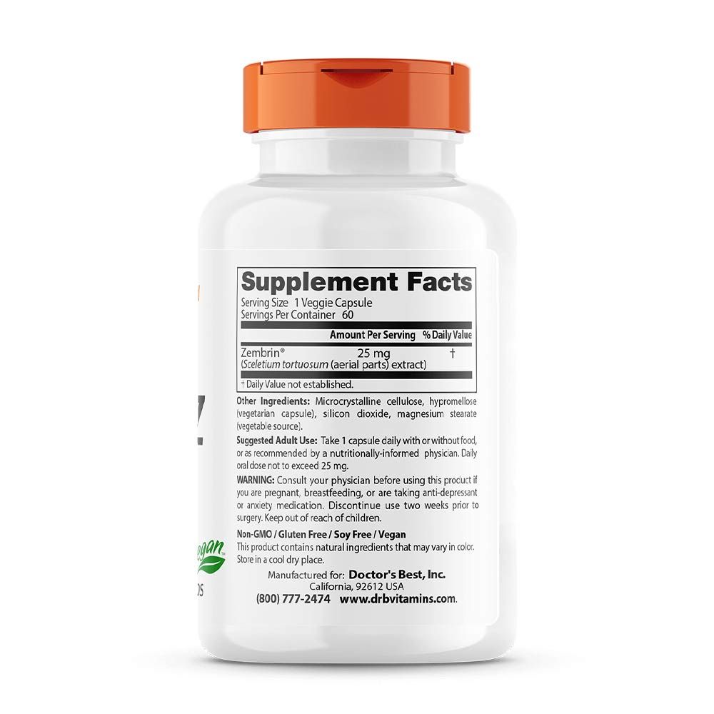 DOCTOR'S BEST - STRESSZOLDÓ ÉS NYUGTATÓ KAPSZULA - CALM WITH ZEMBRIN 25 MG - 60 KAPSZULA DOCTOR'S BEST - STRESSZOLDÓ ÉS NYUGTATÓ KAPSZULA - CALM WITH ZEMBRIN 25 MG - 60 KAPSZULA