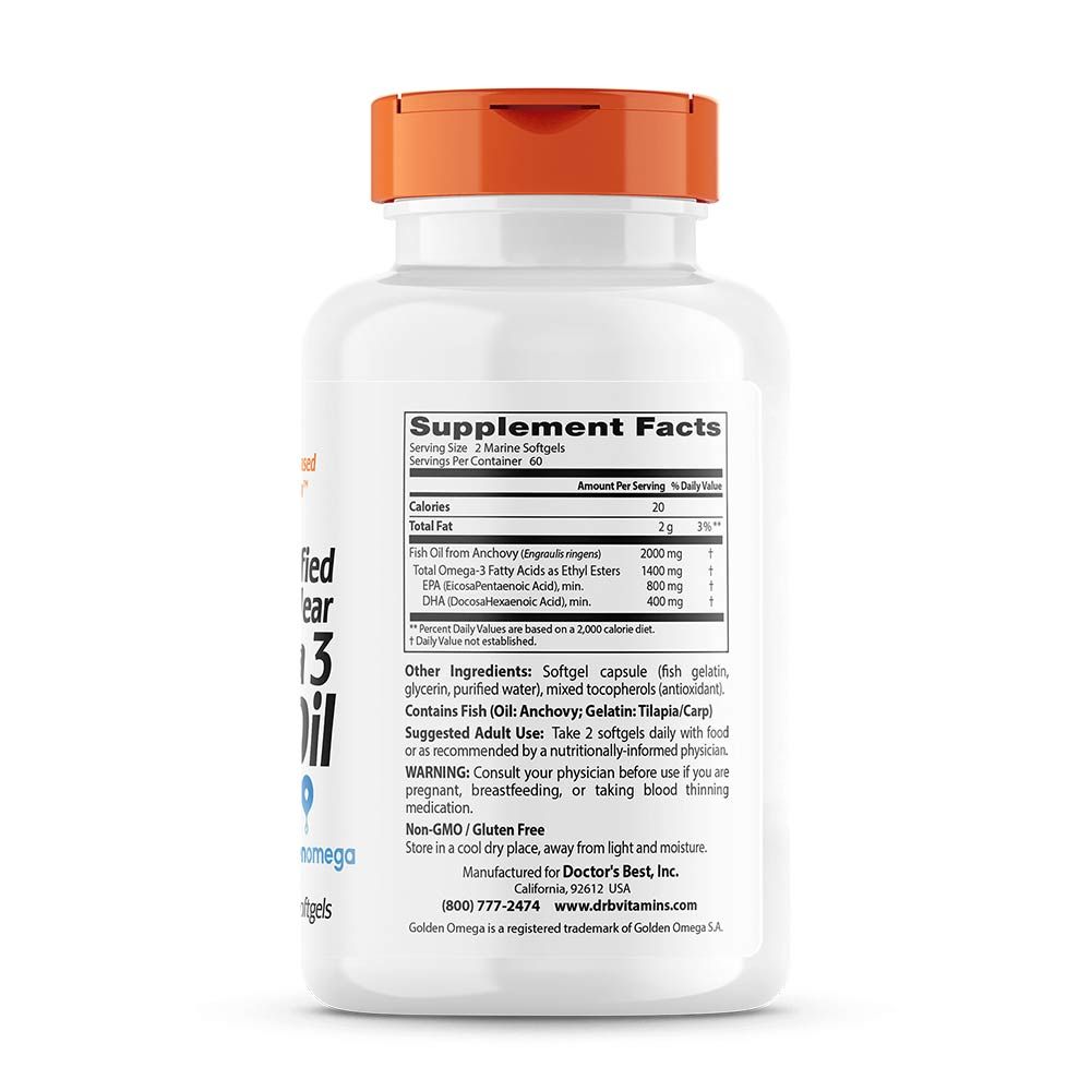 DOCTOR'S BEST - TISZTÍTOTT OMEGA 3 HALOLAJ 1000 MG - 120 KAPSZULA DOCTOR'S BEST - TISZTÍTOTT OMEGA 3 HALOLAJ 1000 MG - 120 KAPSZULA