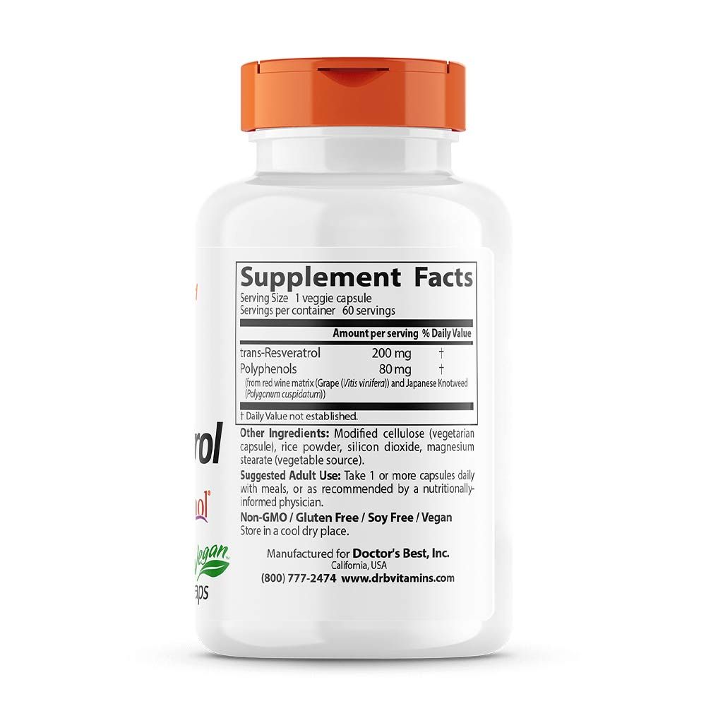 DOCTOR'S BEST - TRANSZ-REZVERATROL 200 MG KAPSZULA RESIVINOL-LAL - 60 KAPSZULA DOCTOR'S BEST - TRANSZ-REZVERATROL 200 MG KAPSZULA RESIVINOL-LAL - 60 KAPSZULA